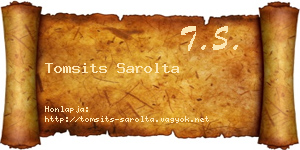 Tomsits Sarolta névjegykártya