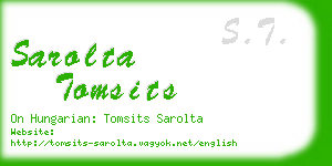 sarolta tomsits business card